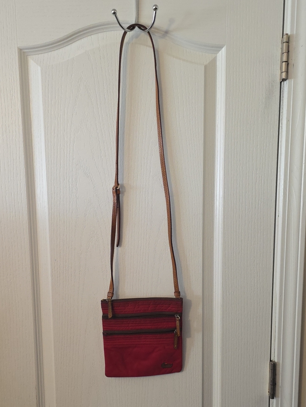 Vintage Dooney & Bourke Red Crossbody Shoulder Bag with Adjustable Strap